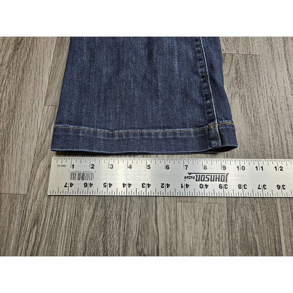 Eddie Bauer Jeans Womens 8 Curvy Trouser Denim Pants Wide Leg Specially Dyed - Picture 15 of 15